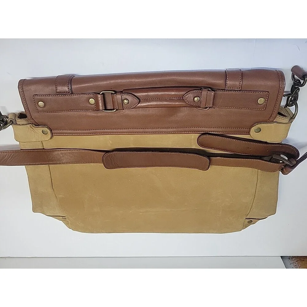 Vintage Genuin Leather Messenger‎ Bag Unisex Shoulder Strap Brown